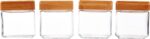 Anchor Hocking 1-Quart Stackable Jars with Bamboo Lids, Set of 4, Clear Glass - - Image 2