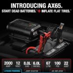 NOCO Boost+Air AX65: 2000A Jump Starter with Air Compressor Tire Inflator – Starts 8.0L Gas & 6.0L Diesel – 67 SLPM Airflow Inflates 0–40 PSI in 2 Minutes - Image 2