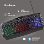 Brookstone USB Wired Gaming Keyboard with Multi-Color LED Backlit Keys and Numeric Keypad, Mac and PC Compatible (w/Palm Rest) - Image 3