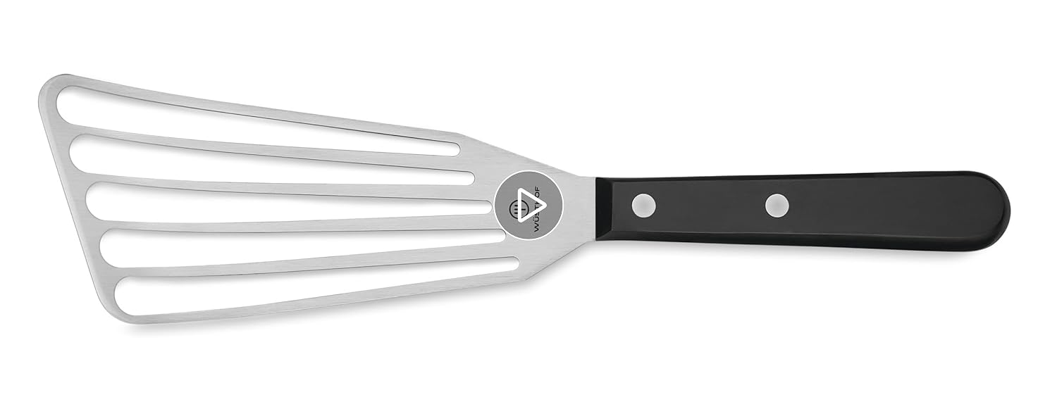 11UgJs3E1eL._SL1500_.jpg WÜSTHOF Gourmet 6.5" Offset Slotted Spatula,Silver/Black - Image 1