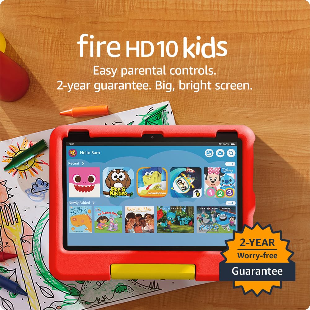 Version 1.0.0 Amazon Fire HD 10 Kids tablet (newest model) ages 3-7 | Bright 10.1" HD screen with included ad-free and exclusive content, robust parental controls, 13-hr battery, 32 GB, Disney Mickey Mouse - Image 1