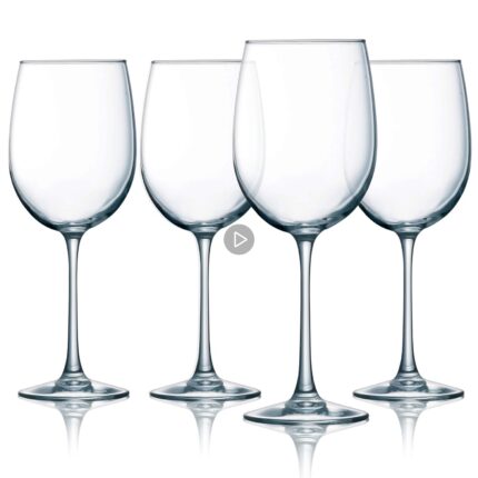 Luminarc Cachet 19 Ounce White Wine Glass 4-Piece Set, Clear,