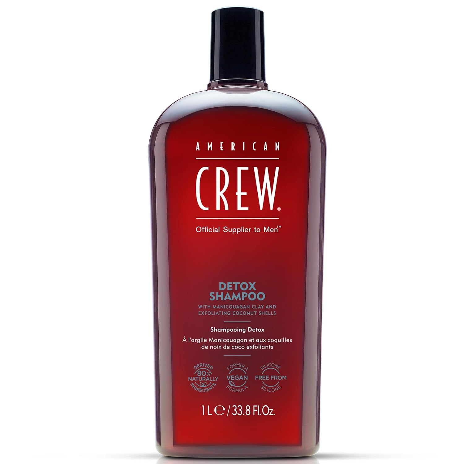 41IGSIncgL._SL1500_.jpg American Crew Detox Shampoo for Men, Naturally Derived, Vegan Formula, Citrus Mint Fragrance, 33.8 Fl Oz - Image 1