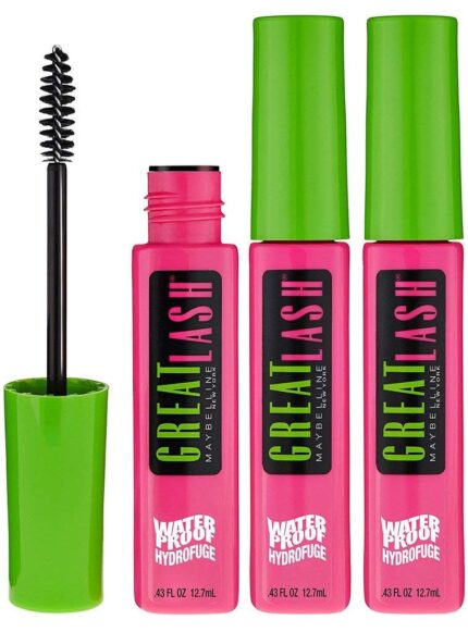 Maybelline New York Great Lash Waterproof Mascara Makeup, Very Black, 3 Count